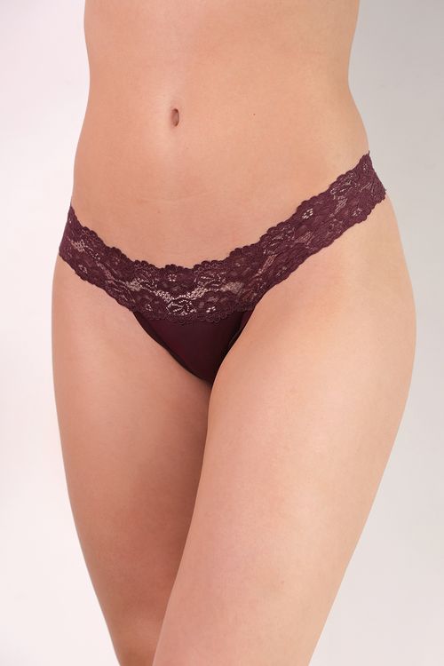 Calcinha Fio Lace Mix - 314.59 - Lace - Wine